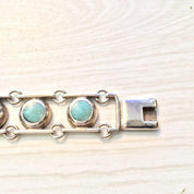 Vintage Sterling Silver and Turquoise Bracelet | Silver Link Bracelet | Turquoise Jewelry | Vintage Jewelry | Holiday Gift Idea |