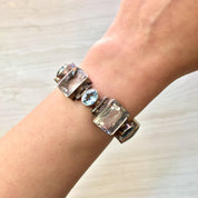 Vintage Sterling Silver Bracelet with Citrine and Aquamarine Stones | Aquamarine Jewelry | Vintage Bracelet | Holiday Gift Idea |
