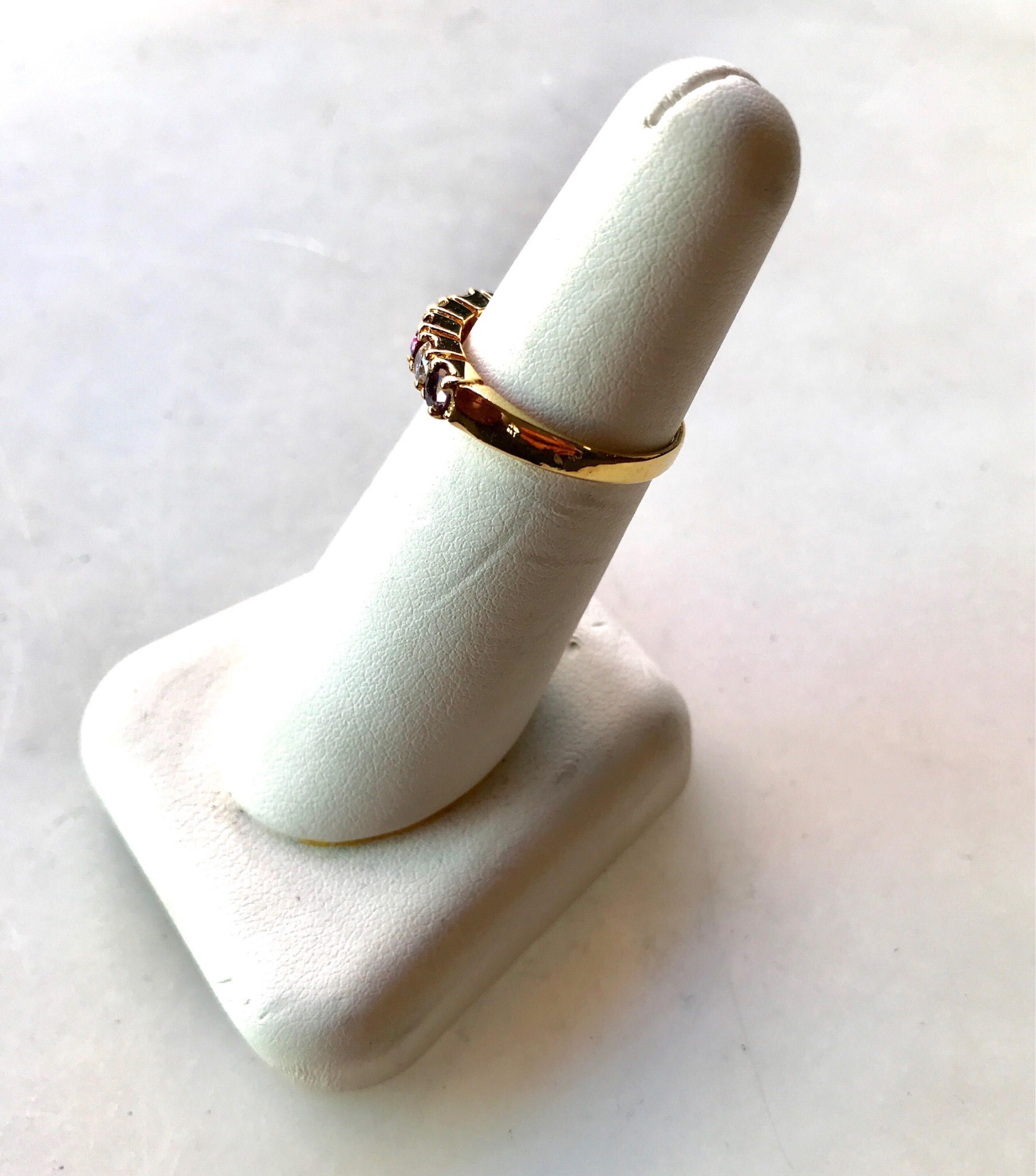 Gold Diamond Ring | Amethyst and Gold | Vintage Diamond and Stone | 14k Gold Ring | 14K Amethyst Ring | Vintage Jewlery | gold ring
