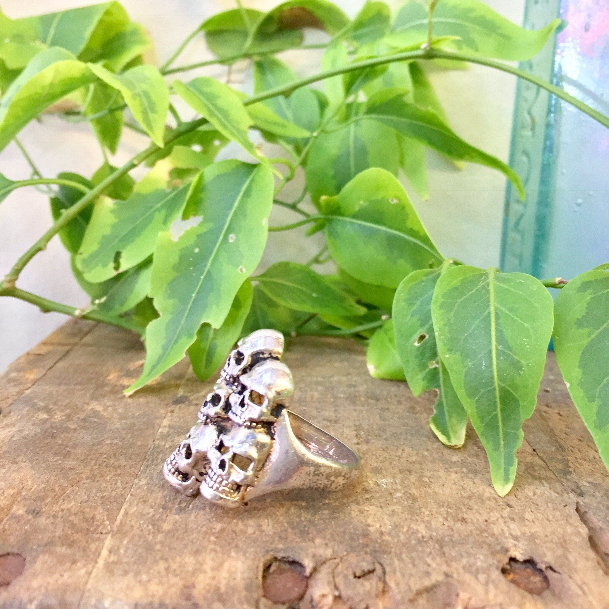 Vintage Skull Biker Ring | Sterling Silver Biker Ring | Skull Ring | Vintage Jewelry | Biker Ring | Statement Ring | Men's Jewelry | Gift