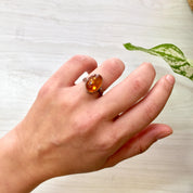 Sterling Silver and Amber Ring with Filagree Setting | Amber Jewelry | Vintage Ring | Statement Ring | Vintage Jewelry | Filagree Jewelry