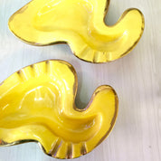 Pair of Midcentury Modern Ash Trays | MCM Ash Tray | Yellow Ashtrays | Midcentury Modern Home Decor | Yellow | Table Ashtray| Catch All Dish