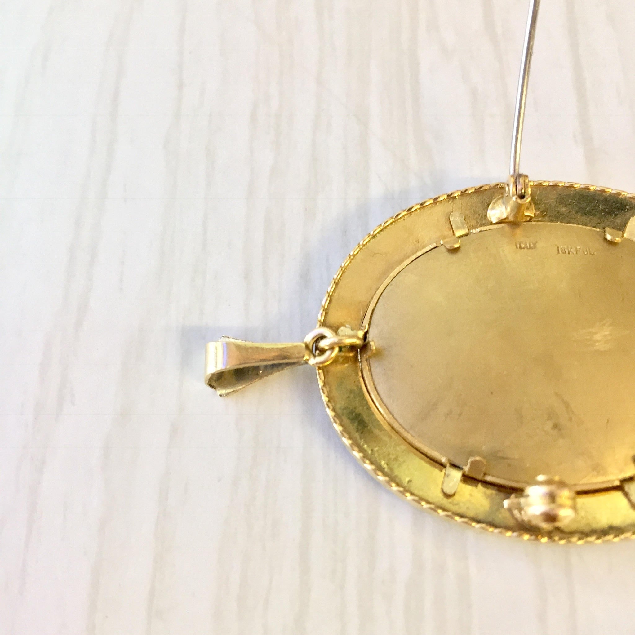 18 Karat Gold Victorian Brooch / Pendant | Victorian Cameo Brooch | 18K Gold | Diamond | Antique Pendant and Brooch | Pin | Antique Jewelry