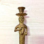 Brass Candlestick Holder | Vintage Brass | Woman Candlestick Holder | Vintage Home Decor | Boho Decor | Vintage Lighting | Candles | Gift