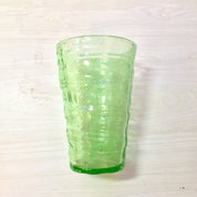 Vintage Vaseline Glass Large Cup | Rippled Texture Depression Glass | Hand Blown Vaseline Glass | Pontil | Ripple Texture | Collectible |
