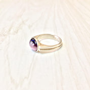 Sterling Silver Purple Tiger's Eye Ring | Oval Cabochon Tiger's Eye | Purple Gemstone | Vintage Jewelry | Gift for her | Holiday Gift Idea