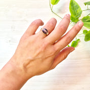 Sterling Silver Purple Tiger's Eye Ring | Oval Cabochon Tiger's Eye | Purple Gemstone | Vintage Jewelry | Gift for her | Holiday Gift Idea