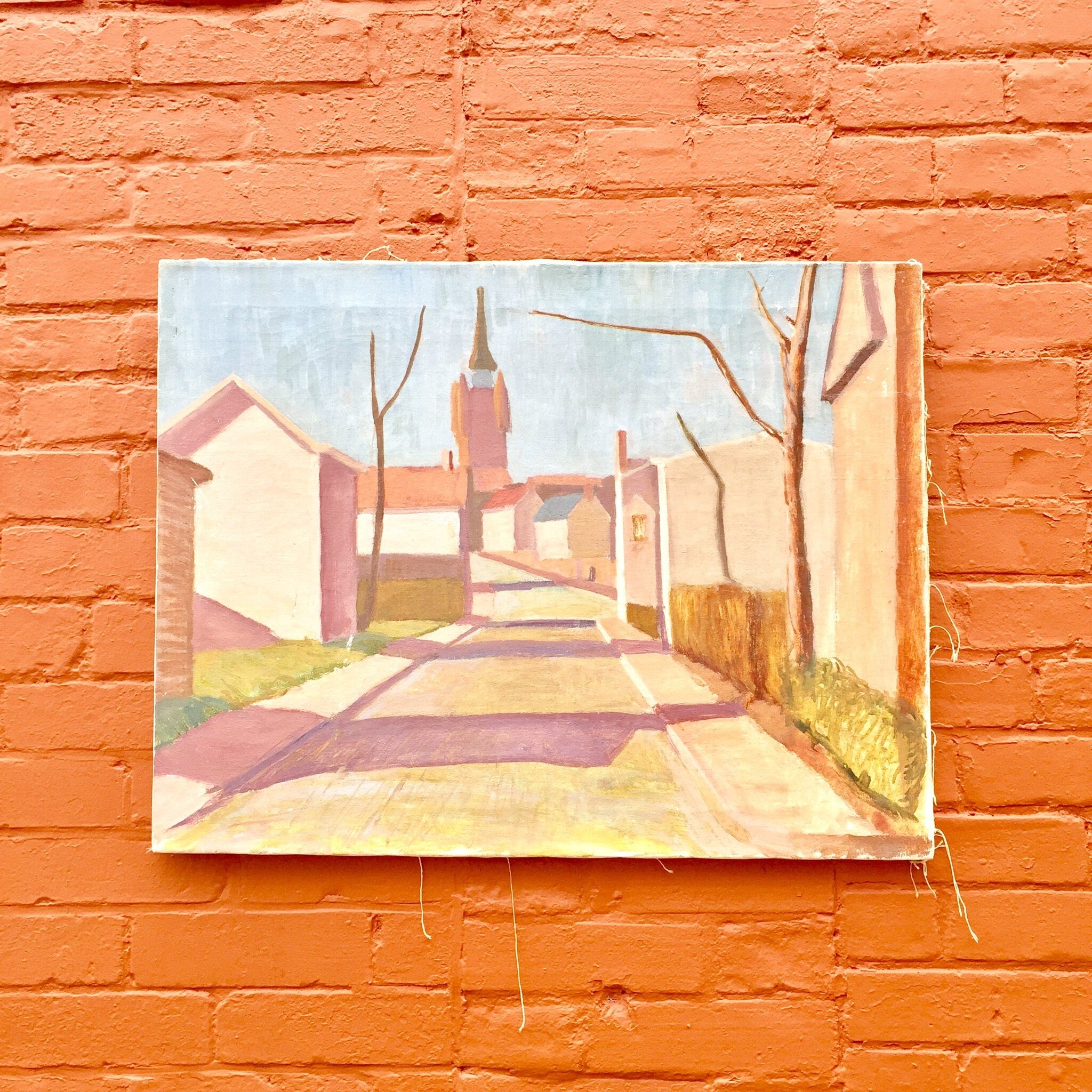 Original Vintage Oil Painting on Canvas | Colorful Painting | Vintage Home Decor | Wall Art | Wall Hanging | Original Art Work