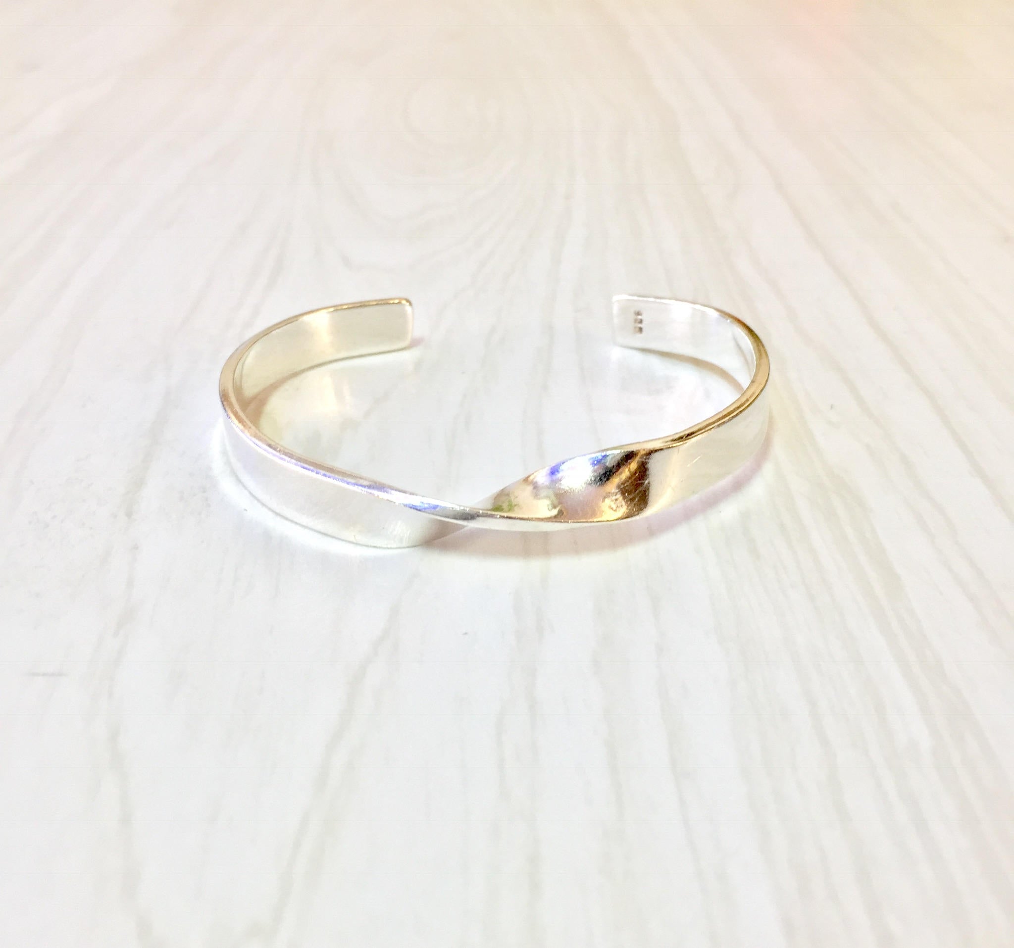 Simple Twist Sterling Silver Cuff Bracelet | Minimalist Jewelry | Twist Design Cuff Bracelet | 925 Jewelry | Classic and Timeless Jewelry