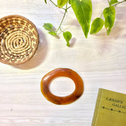 Orange Bakelite Bangle Bracelet | Orange with Brown Swirl Bakelite | Flat Bakelite Bracelet | Bangle | Vintage Bakelite | Jewelry | Gift