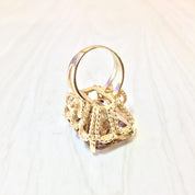 14 Karat Yellow Gold Smoky Quartz Ring | Emerald Cut Smoky Quartz | Statement Jewelry | Cocktail Ring | Yellow Gold | 14K | Size 7 US | Gift