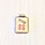Vintage Mahjong Tile Pendant | Sterling Silver and Mahjong Tile Pendant | Vintage Pendant | Mah Jongg Tile Jewelry | Vintage Sterling Silver