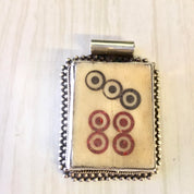 Vintage Mahjong Tile Pendant | Sterling Silver and Mahjong Tile Pendant | Vintage Pendant | Mah Jongg Tile Jewelry | Vintage Sterling Silver