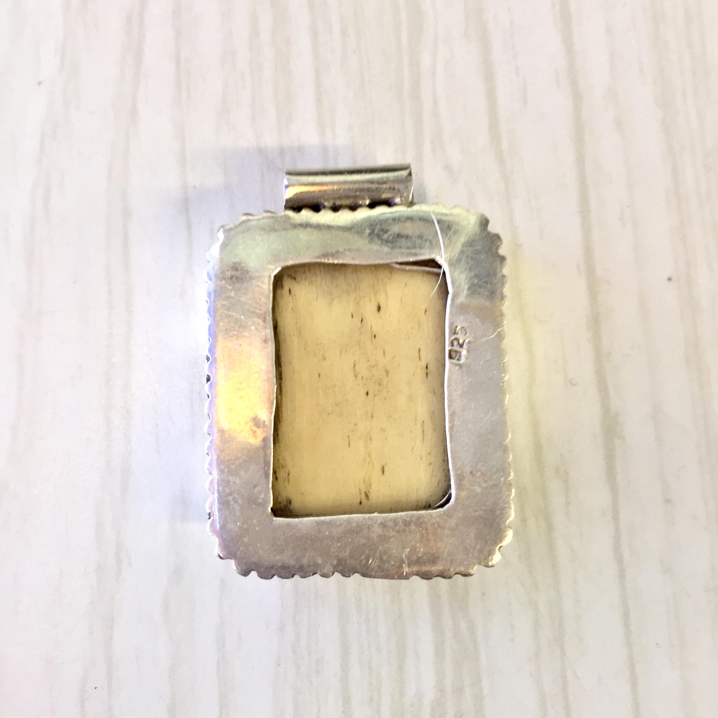 Vintage Mahjong Tile Pendant | Sterling Silver and Mahjong Tile Pendant | Vintage Pendant | Mah Jongg Tile Jewelry | Vintage Sterling Silver