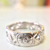 Platinum Floral Wedding Band | Platinum Wedding Ring | Floral Filagree | Anniversary Gift | Vintage Engagement | Engraved Platinum Ring |