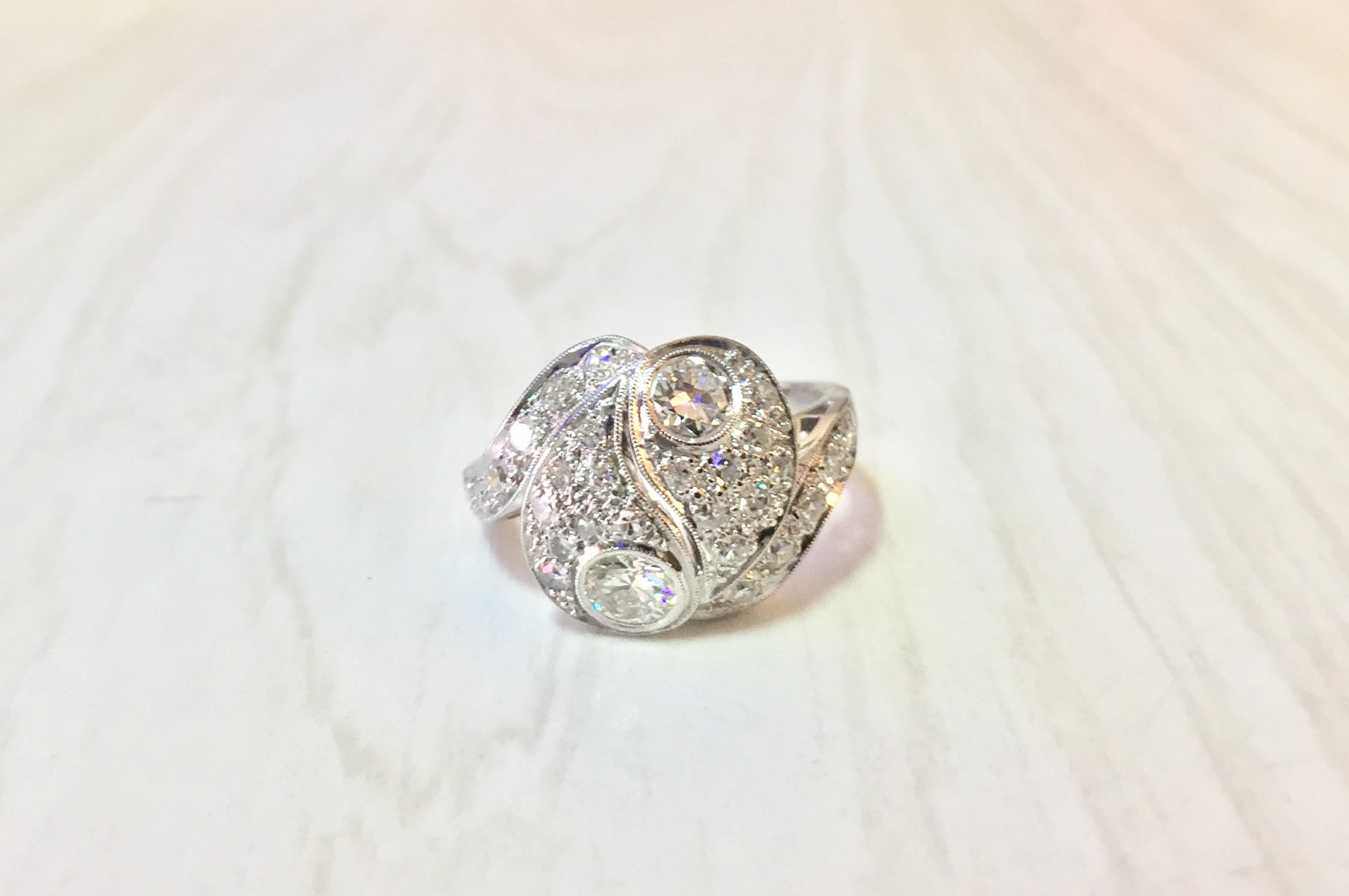 Platinum and Diamond Art Deco Engagement Ring | Vintage Engagement | Diamond Ring | Platinum Jewelry | Art Deco Ring | estate jewelry |Gift