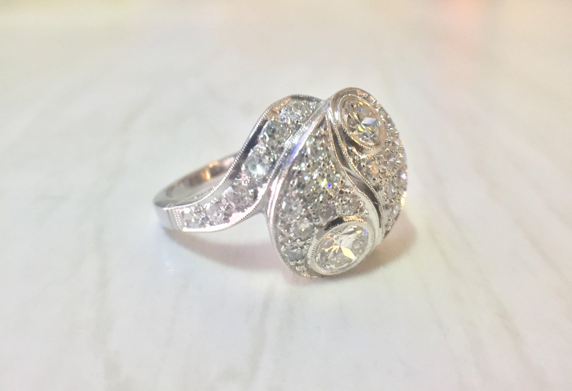 Platinum and Diamond Art Deco Engagement Ring | Vintage Engagement | Diamond Ring | Platinum Jewelry | Art Deco Ring | estate jewelry |Gift