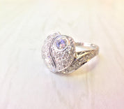 Platinum and Diamond Art Deco Engagement Ring | Vintage Engagement | Diamond Ring | Platinum Jewelry | Art Deco Ring | estate jewelry |Gift