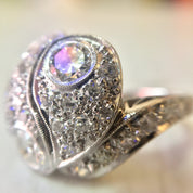Platinum and Diamond Art Deco Engagement Ring | Vintage Engagement | Diamond Ring | Platinum Jewelry | Art Deco Ring | estate jewelry |Gift