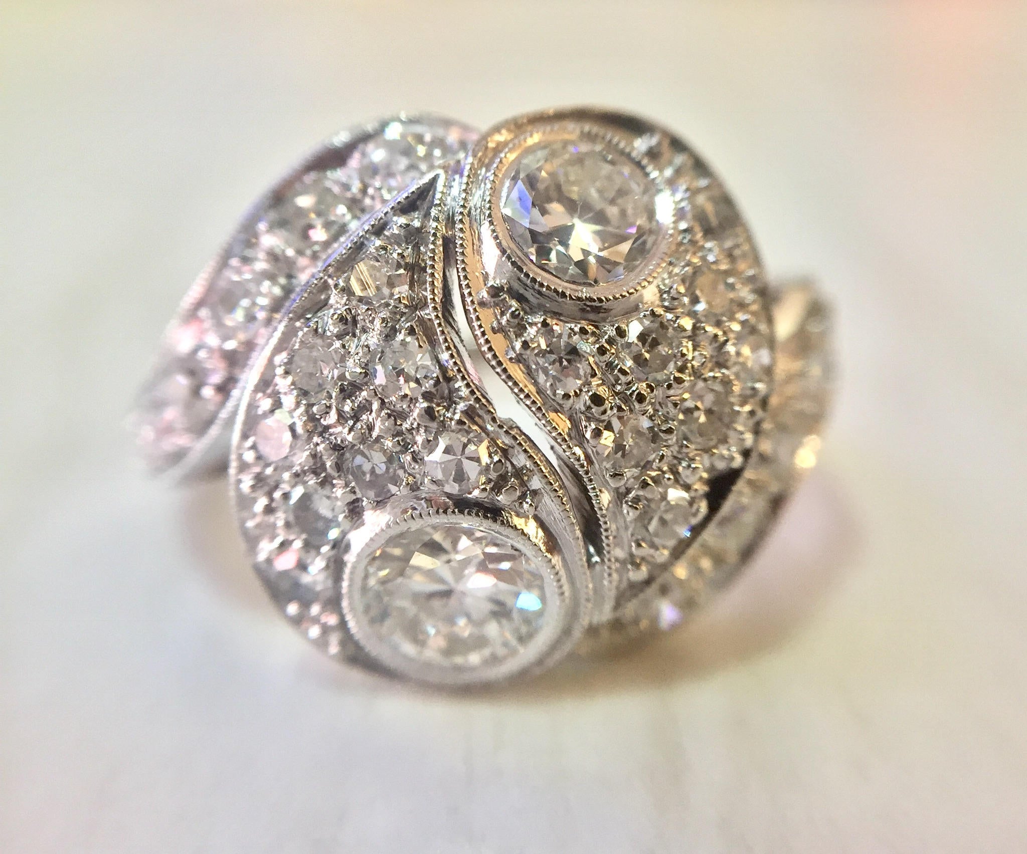 Platinum and Diamond Art Deco Engagement Ring | Vintage Engagement | Diamond Ring | Platinum Jewelry | Art Deco Ring | estate jewelry |Gift