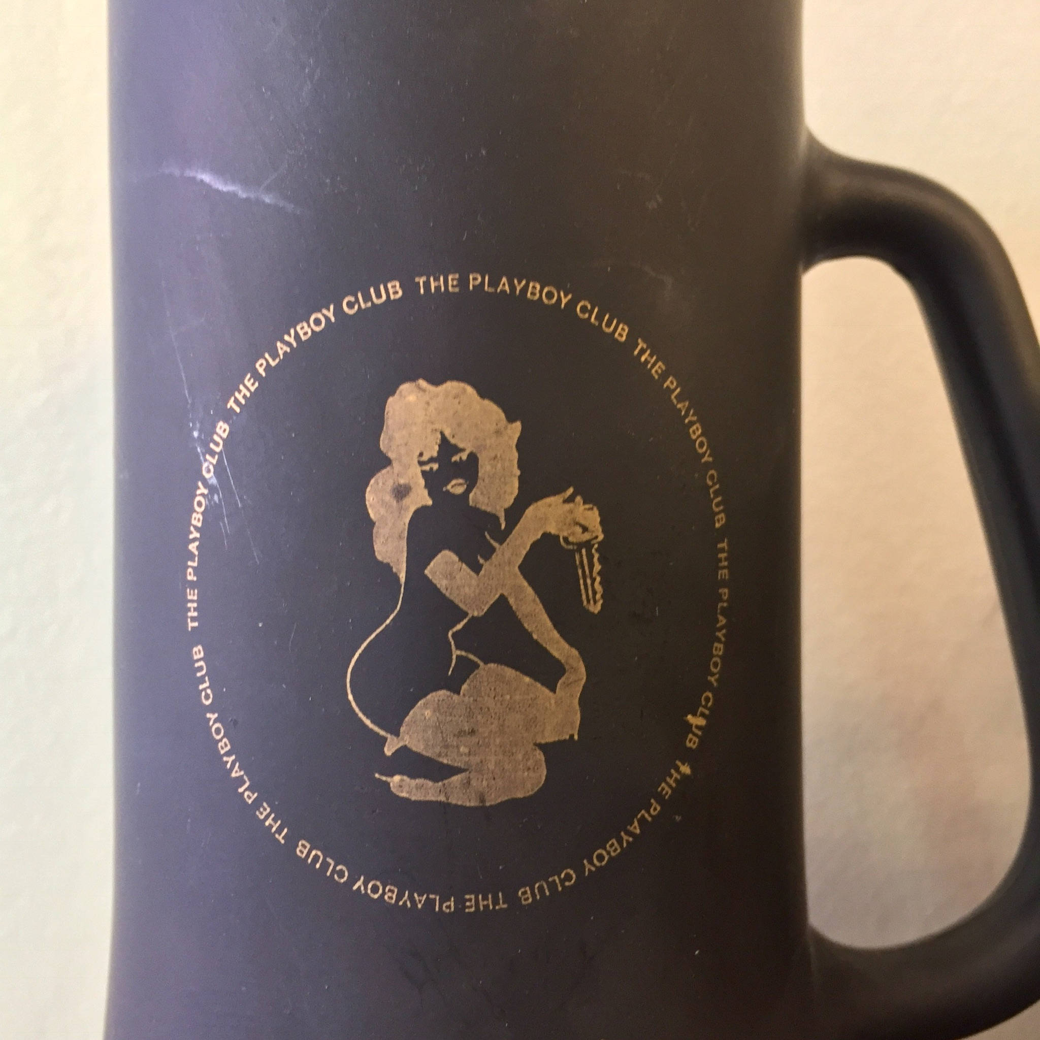 Tall Black Playboy Beer Mug | Playboy Coffee Mug | Matte Black Mug | Burlesque | Strip Tease | The Playboy Club | Beer | tea | Bar | Playboy
