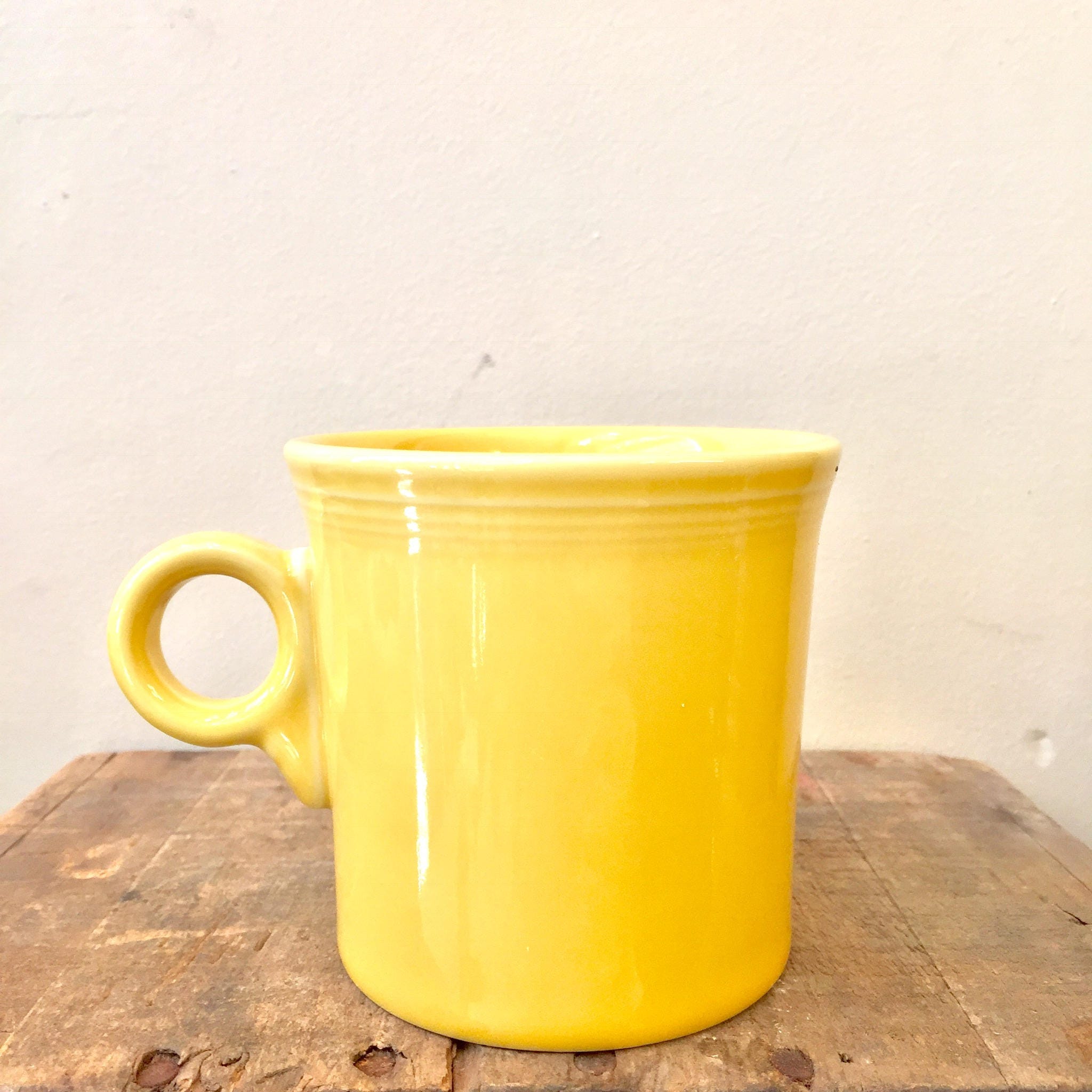 Set Of Three Fiesta Mugs | Tom and Jerry Yellow Fiesta Mugs | Fiestaware | Ring Handle Mug | HLC Fiesta Mug | Yellow Mug | Homer Laughlin |
