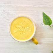 Set Of Three Fiesta Mugs | Tom and Jerry Yellow Fiesta Mugs | Fiestaware | Ring Handle Mug | HLC Fiesta Mug | Yellow Mug | Homer Laughlin |