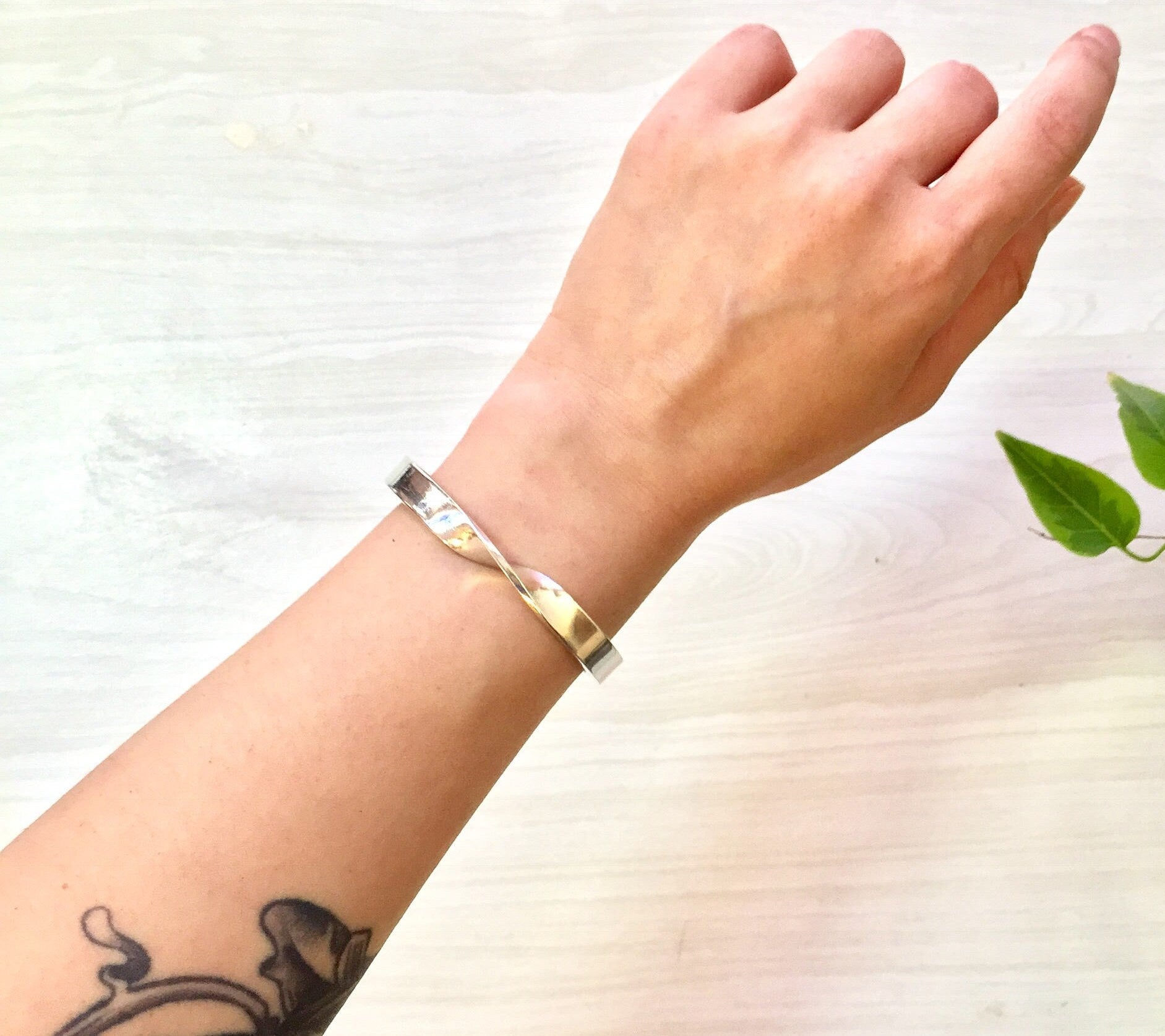 Simple Twist Sterling Silver Cuff Bracelet | Minimalist Jewelry | Twist Design Cuff Bracelet | 925 Jewelry | Classic and Timeless Jewelry