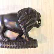 Hand Carved Ebony Wood Lion | Lion Wood Carving | Solid Wood Lion | Mantle Piece | | Bohemian Home Decor | Lion Decor |