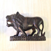 Hand Carved Ebony Wood Lion | Lion Wood Carving | Solid Wood Lion | Mantle Piece | | Bohemian Home Decor | Lion Decor |