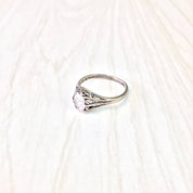 Art Deco Sterling Silver Ring with Cubic Zirconia | Art Deco Jewelry | Sterling Silver Ring | Engagement Ring | Filagree | Cubic Zirconia |