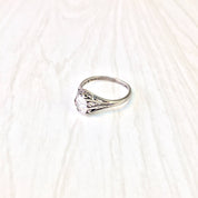 Art Deco Sterling Silver Ring with Cubic Zirconia | Art Deco Jewelry | Sterling Silver Ring | Engagement Ring | Filagree | Cubic Zirconia |