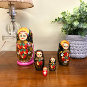 Set of Five Vintage Russian Nesting Dolls | Matryoshka Nesting Dolls | Nesting Dolls | Russian Wooden Stacking Dolls | Holiday Gift Idea