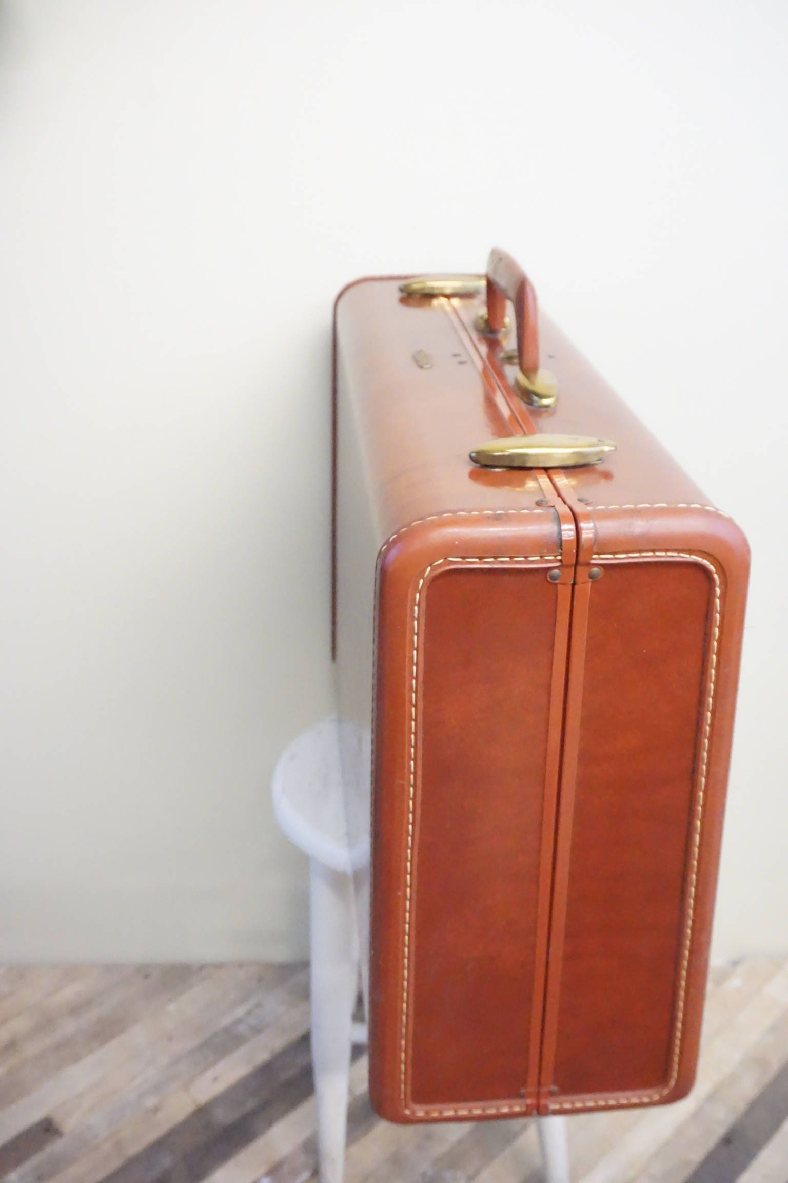 Mid Century Schwayder Bro's Maroon Samsonite Suitcase | Vintage Luggage | Brass | Excellent Condition | Photography Prop | Retro |