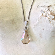 Art Deco Style Necklace with Smoky Quartz Pendant | Large Smoky Quartz Pendant | Vintage Jewelry | Long Chain Necklace | Holiday Gift Idea