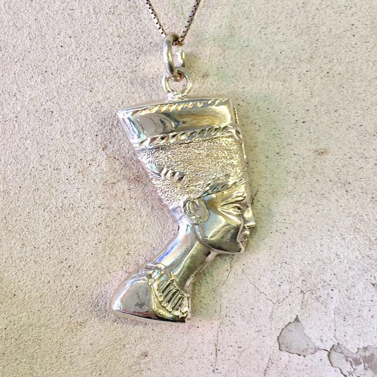 Vintage Sterling Silver Nefertiti Pendant | Egyptian Nefertiti Pendant | Sterling Silver Jewelry | Silver Pendant | Egyptian Jewelry
