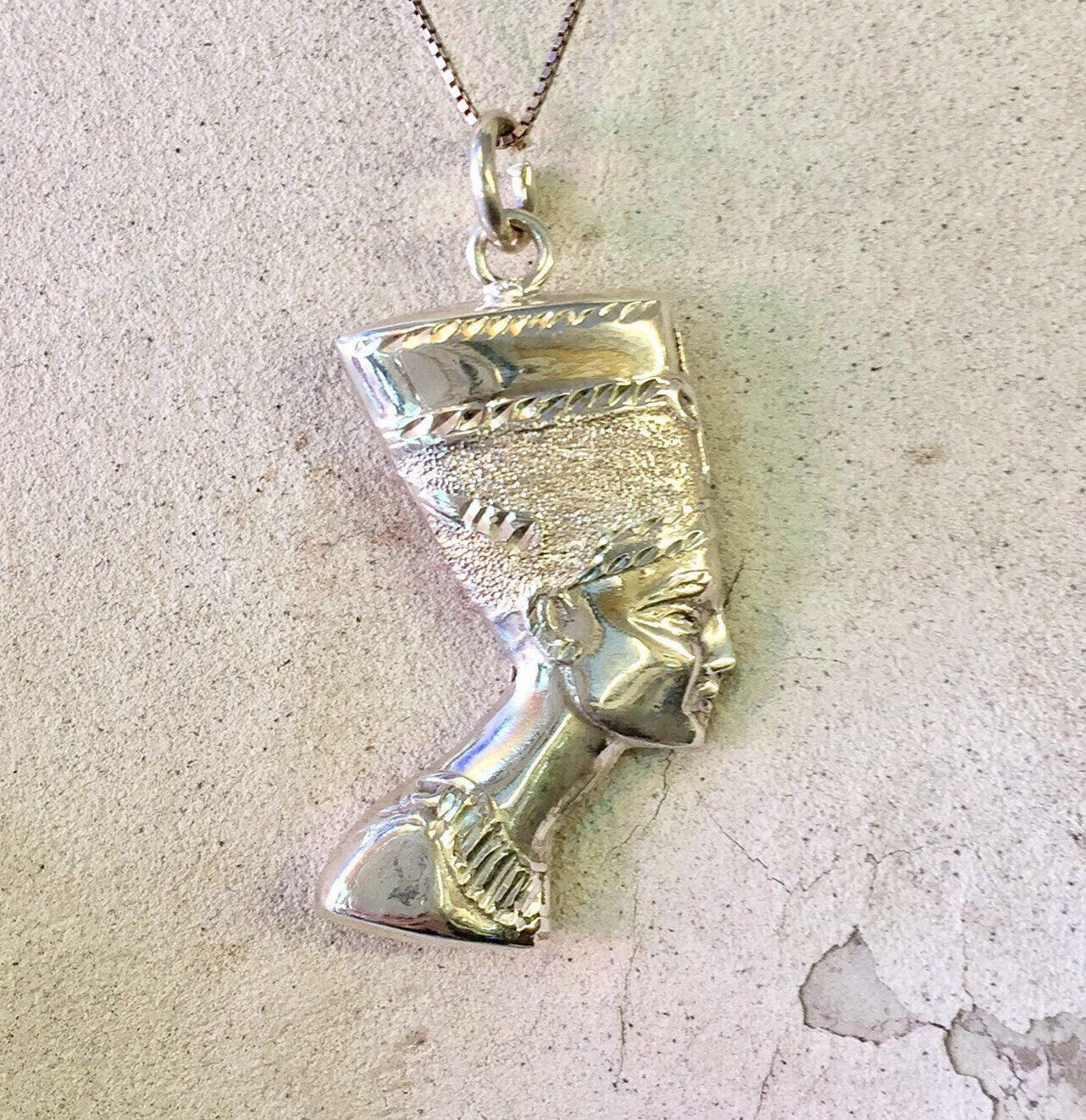 Vintage Sterling Silver Nefertiti Pendant | Egyptian Nefertiti Pendant | Sterling Silver Jewelry | Silver Pendant | Egyptian Jewelry