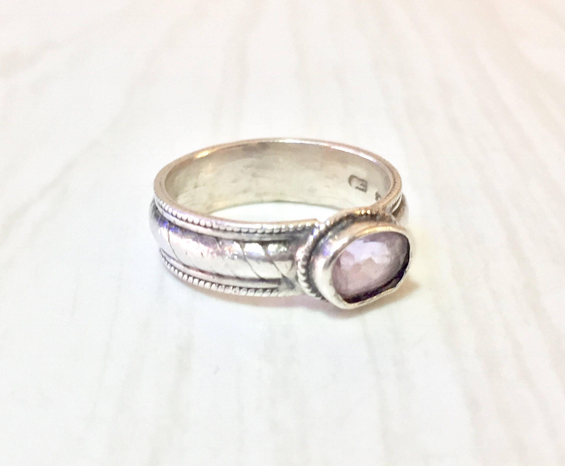 Sterling Silver Ring with Light Pink Gemstone | Morganite | 925 Jewelry | Vintage Ring | Engagement Ring | Gift For Her | Vintage