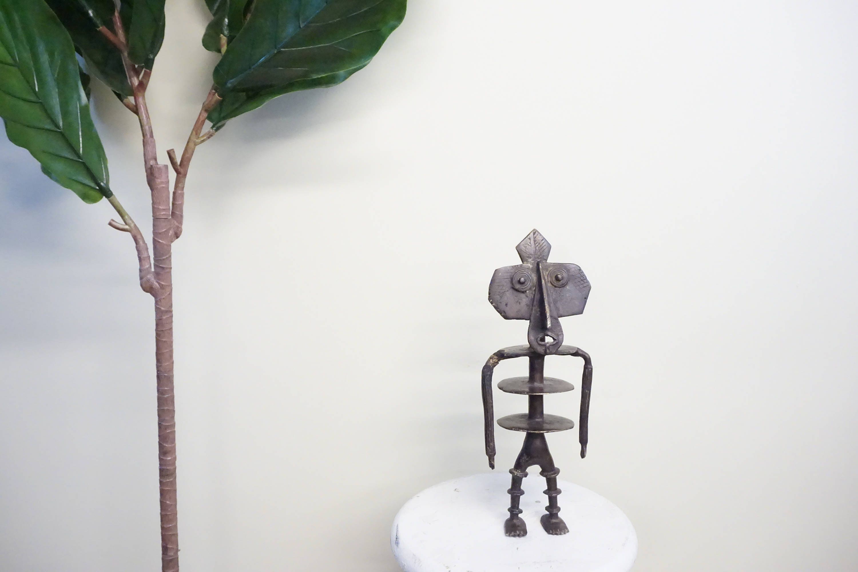 Tramp art | Sculpture Figure | vintage | Alien | African art | Bronze | unusual | handmade | strange statue | gift for him | mantle piece