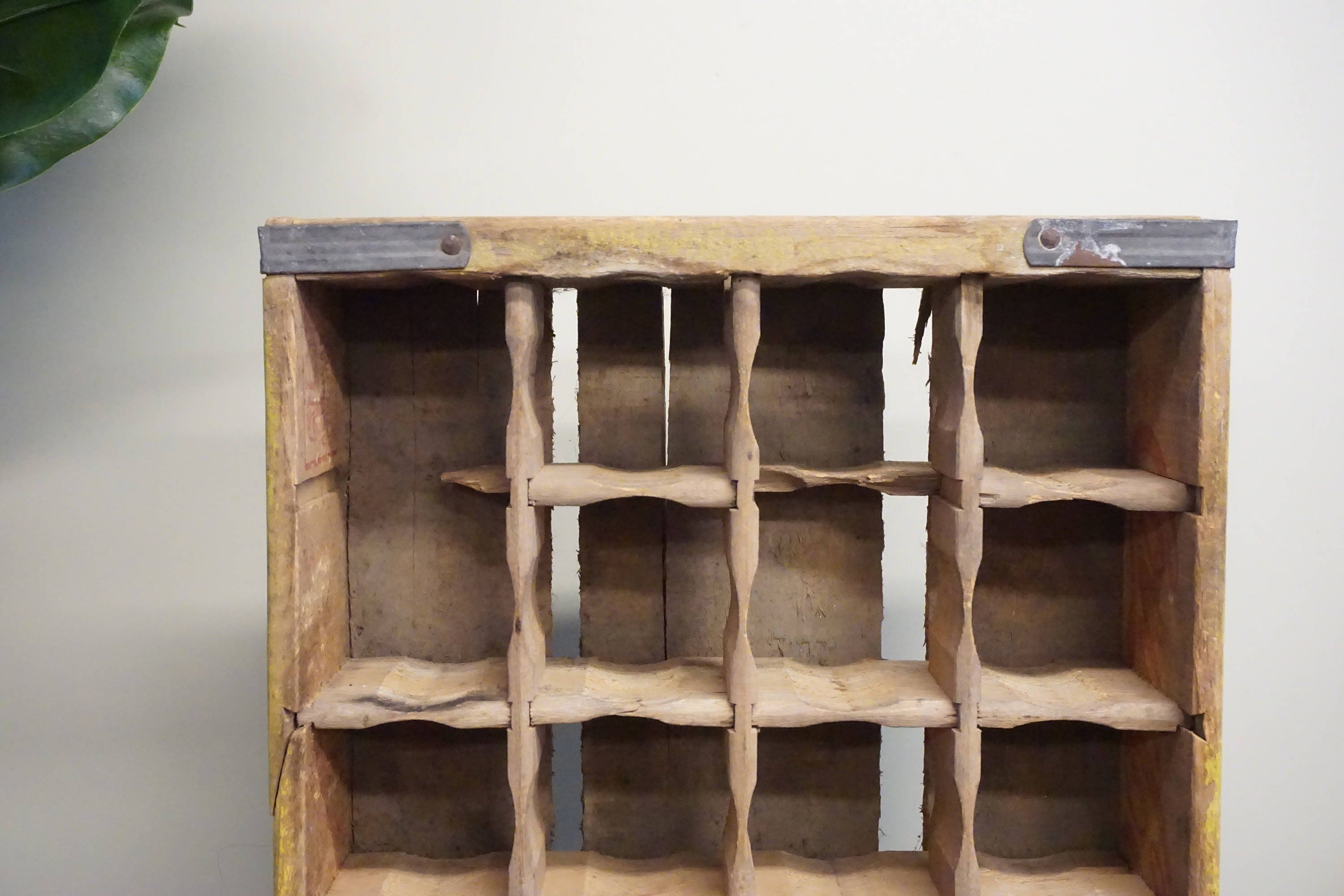 Vintage wooden Coca-Cola bottle crate with 12 compartments