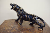 Ceramic tiger | vintage | retro | black and gold | home decor | 1950s| mcm | mid century| Vintage tiger | tiger statue | tiger figure |