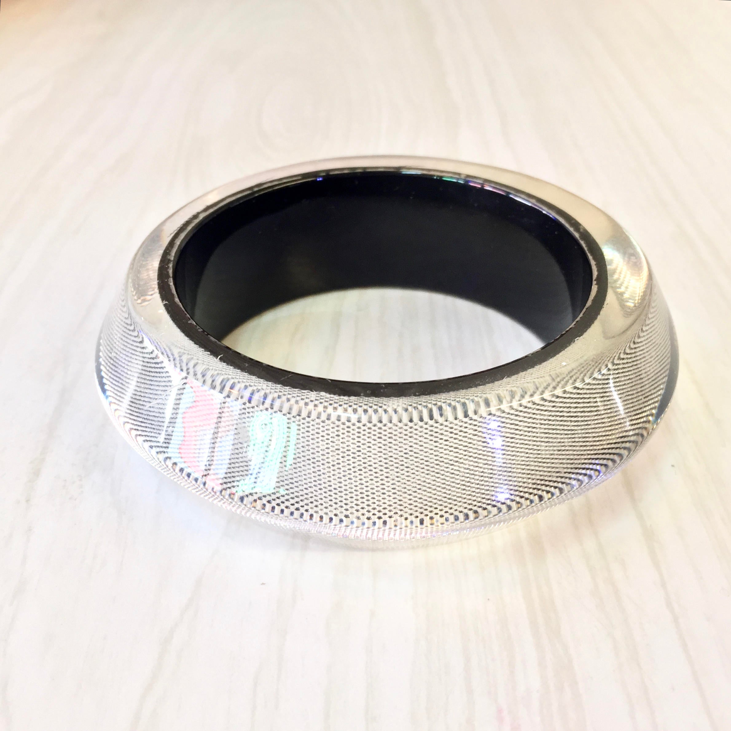 Large Plastic Bangle Bracelet | Vintage Costume Jewelry | Plastic Bracelet | 80's Fashion | 80's Style | Holiday Gift Idea | Gift for Her