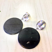 Vintage 1970's Clip On Earrings | Bullseye Earrings | Bullseye Design | Vintage Fashion | Black and White Earrings | Holiday Gift Idea