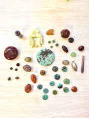 Lot of Mixed Crafting Beads | Jewelry Supply | Crafting Supplies | Jade Beads | Turquoise Beads | Wood Carved Beads | Glass Beads | Silver
