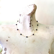 Vintage 14 Karat Gold and Black Onyx Necklace | 14K Yellow Gold | Vintage Gold Jewelry | Gold and Black | Cut Black Onyx | Vintage Necklace