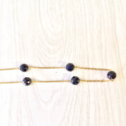 Vintage 14 Karat Gold and Black Onyx Necklace | 14K Yellow Gold | Vintage Gold Jewelry | Gold and Black | Cut Black Onyx | Vintage Necklace
