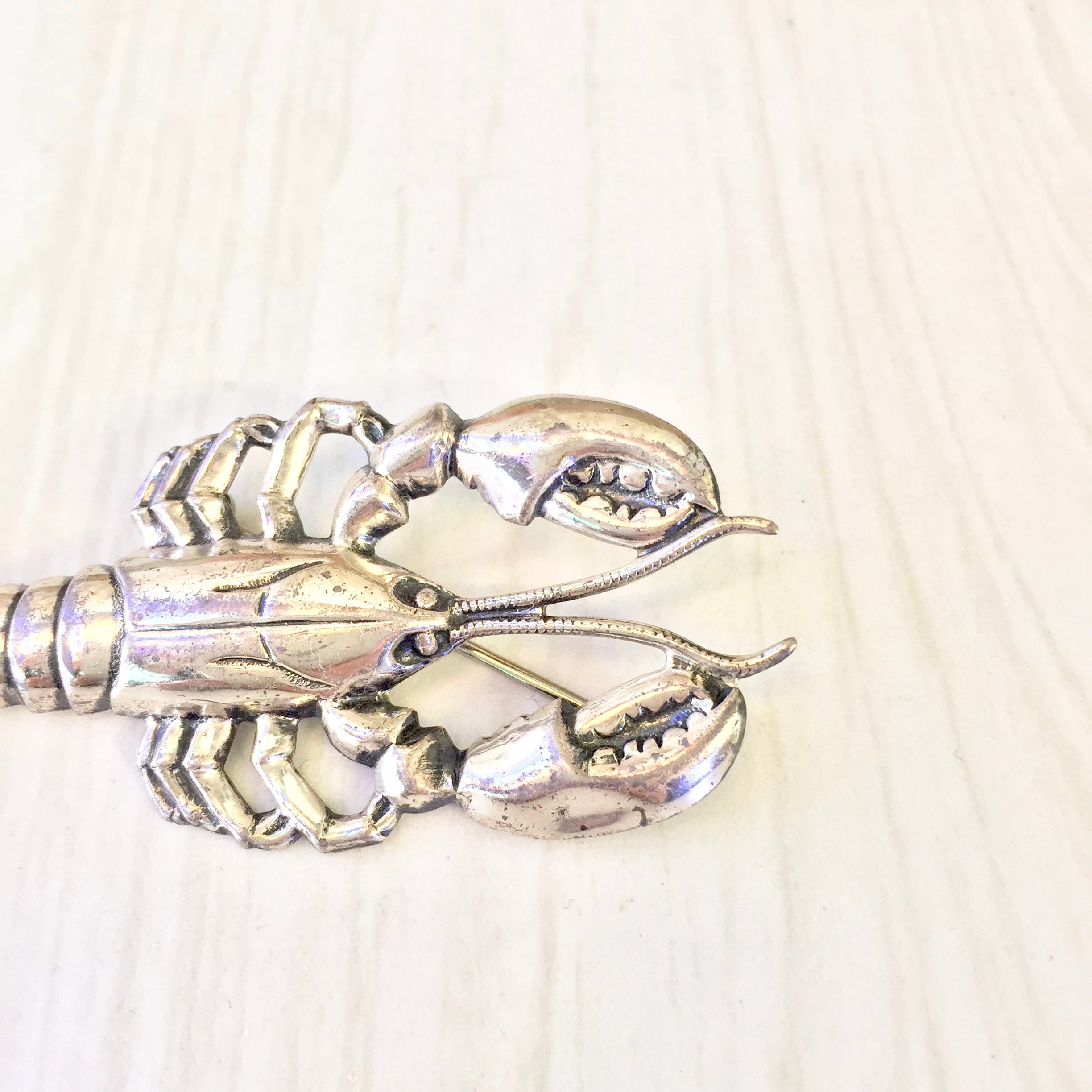 Vintage Sterling Silver Lobster Brooch | Lobster Pin | Sterling Silver Brooch Pin | Lobster Jewelry | Holiday Gift Idea | Vintage Jewelry