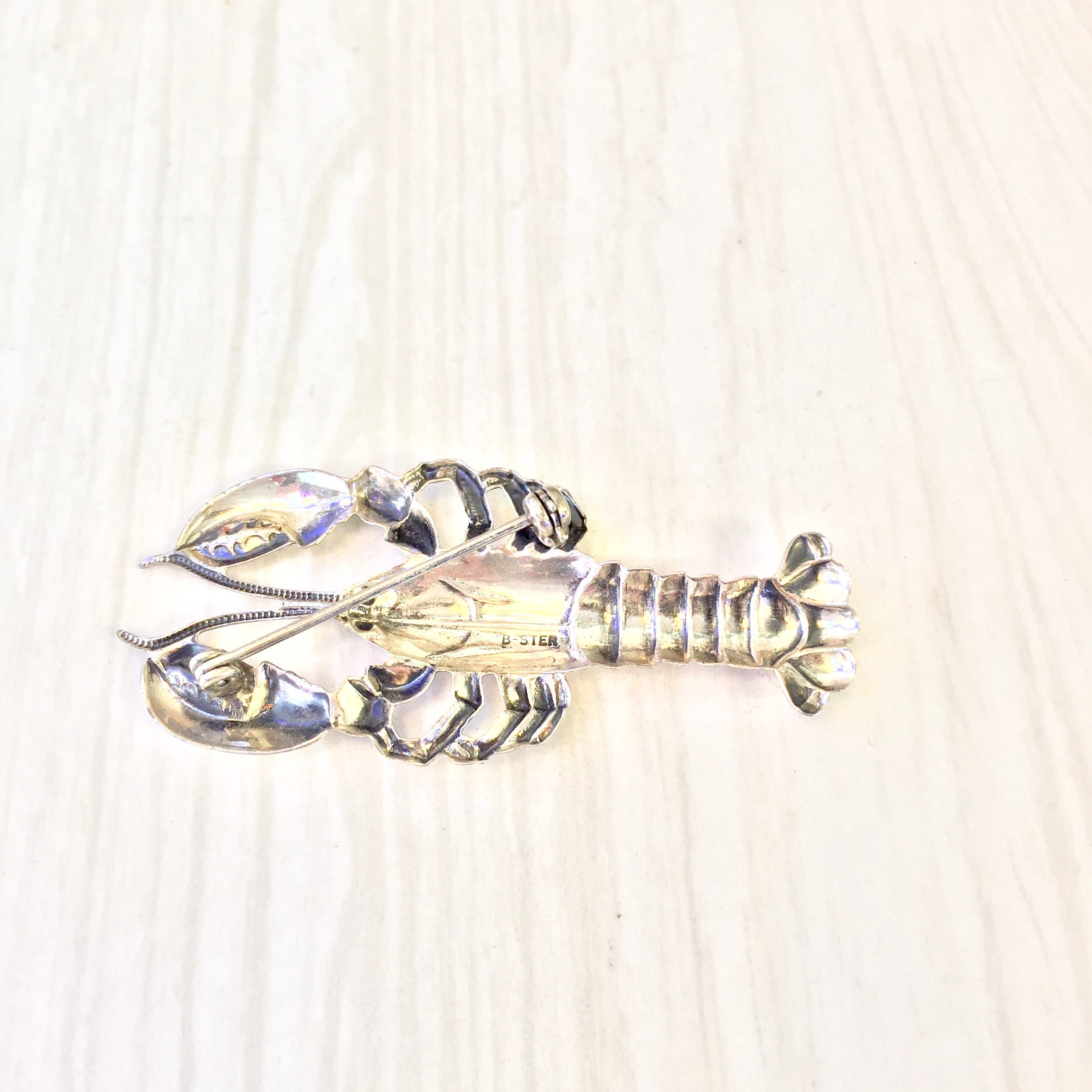 Vintage Sterling Silver Lobster Brooch | Lobster Pin | Sterling Silver Brooch Pin | Lobster Jewelry | Holiday Gift Idea | Vintage Jewelry