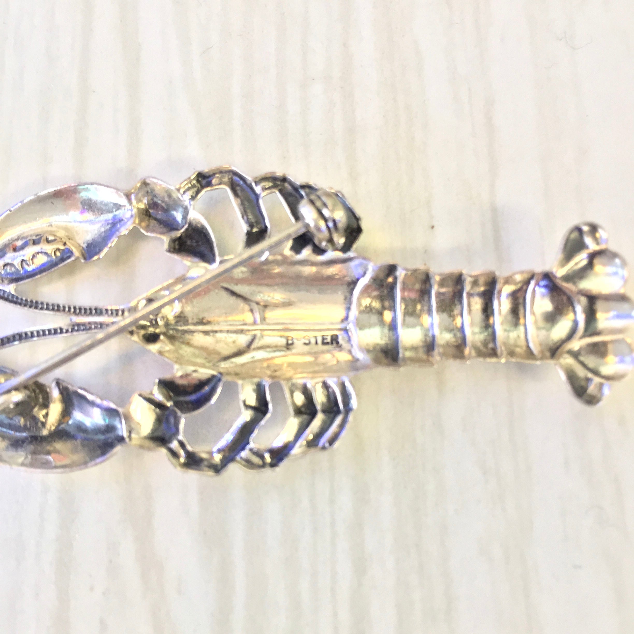 Vintage Sterling Silver Lobster Brooch | Lobster Pin | Sterling Silver Brooch Pin | Lobster Jewelry | Holiday Gift Idea | Vintage Jewelry