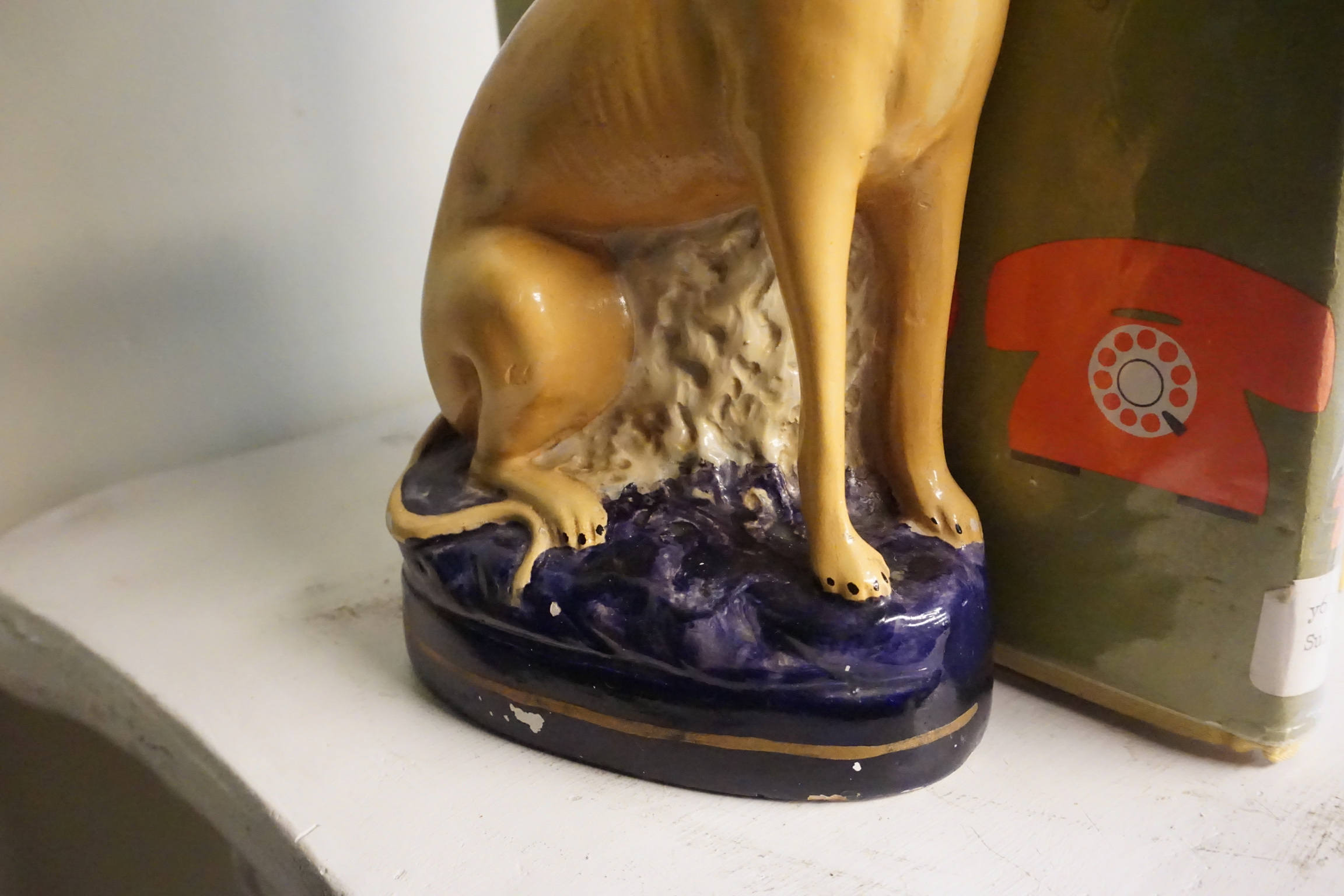 Antique bookends | greyhounds | Mantle piece | 1800s | ceramic dog | dog lover gift | vintage | cobalt and white | books | bookends | dogs